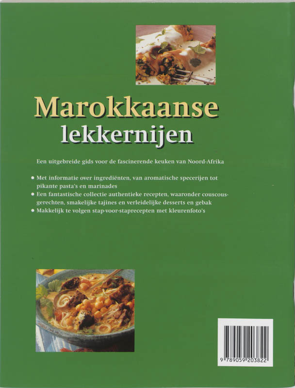 Achterkant van Marokkaanse lekkernijen