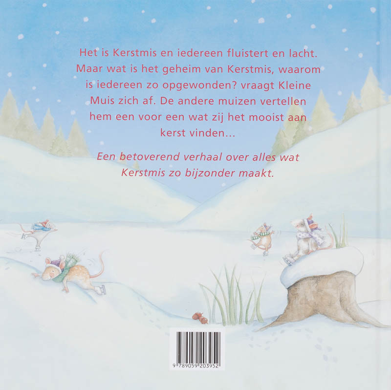 Achterkant van Kleine Muis viert Kerst