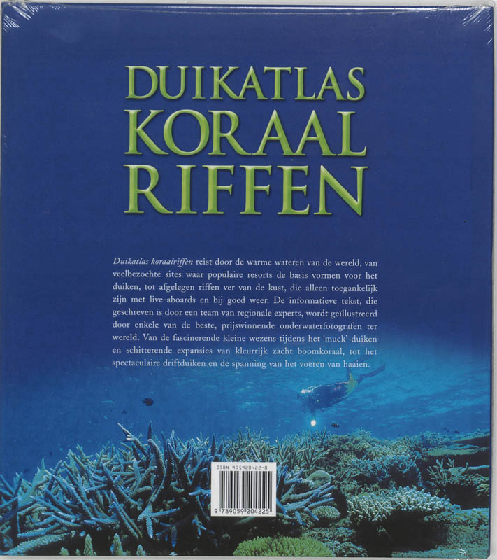 Achterkant van Duikatlas koraalriffen