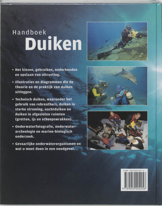 Achterkant van Handboek duiken