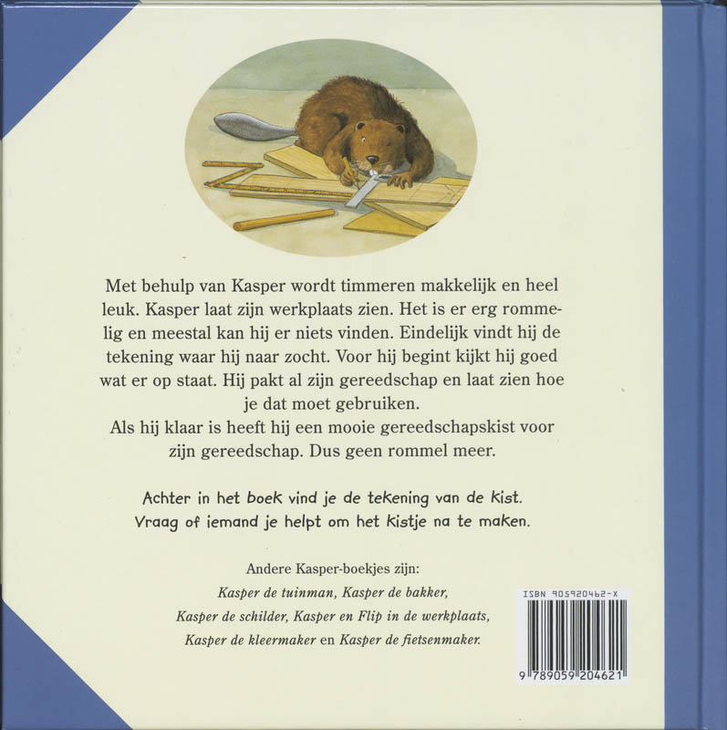 Achterkant van Kasper de timmerman