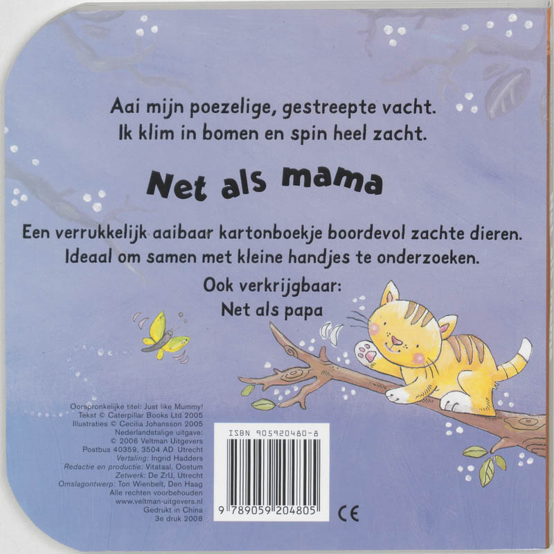 Achterkant van Net als mama