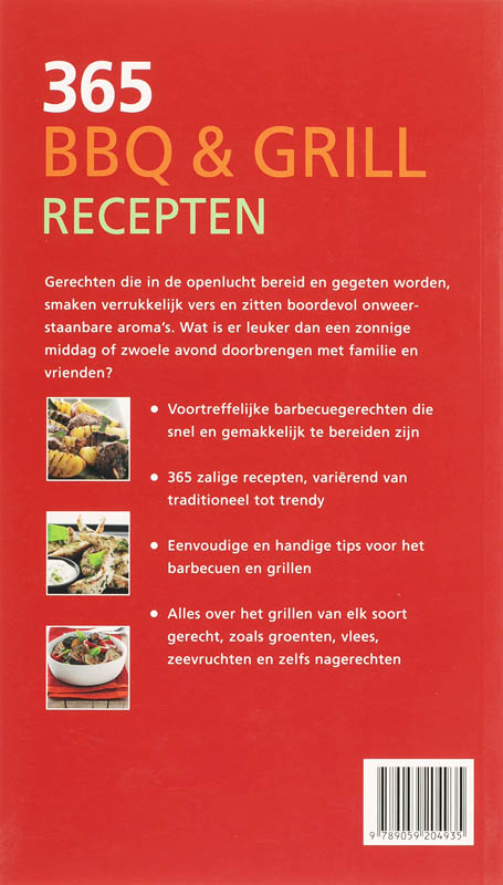 Achterkant van 365 BBQ & grillgerechten