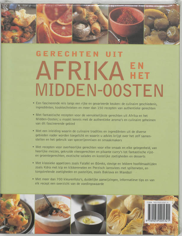Achterkant van Gerechten uit Afrika en het Midden-Oosten