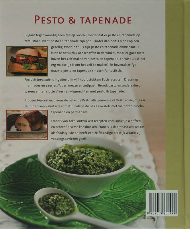 Achterkant van Pesto en Tapenade