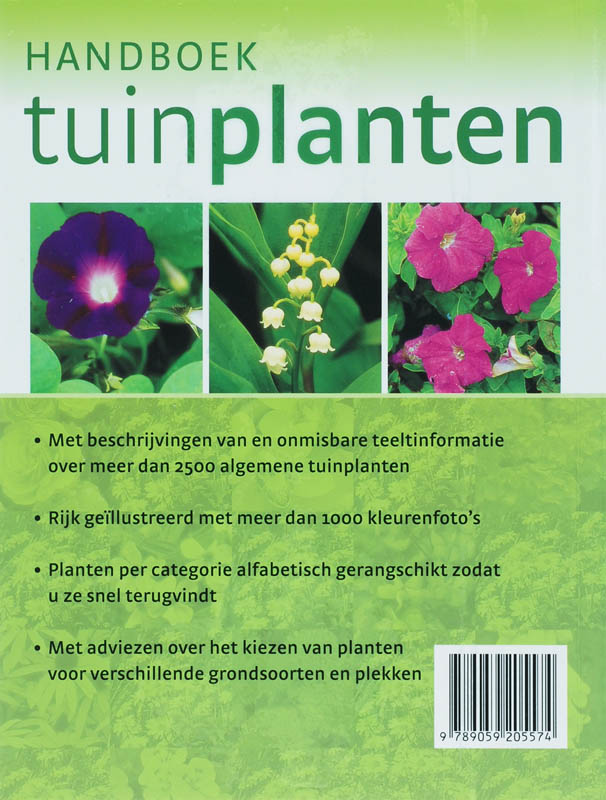 Achterkant van Handboek tuinplanten