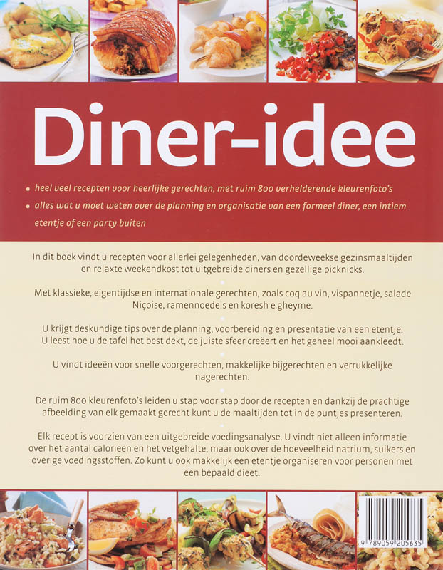 Achterkant van Diner-idee