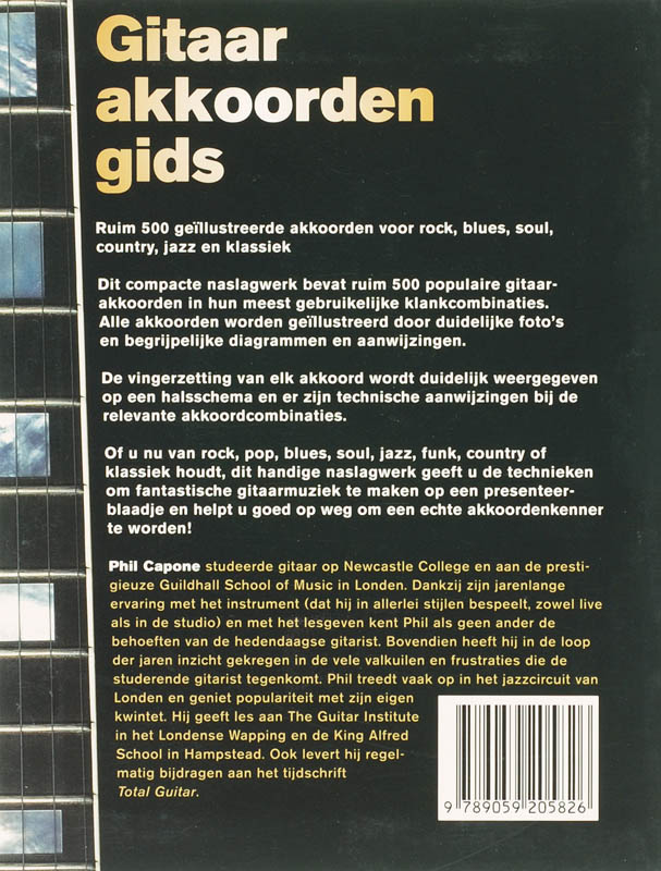 Achterkant van Gitaarakkoordengids