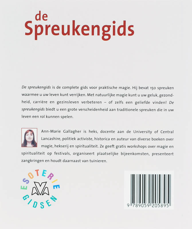 Achterkant van De spreukengids