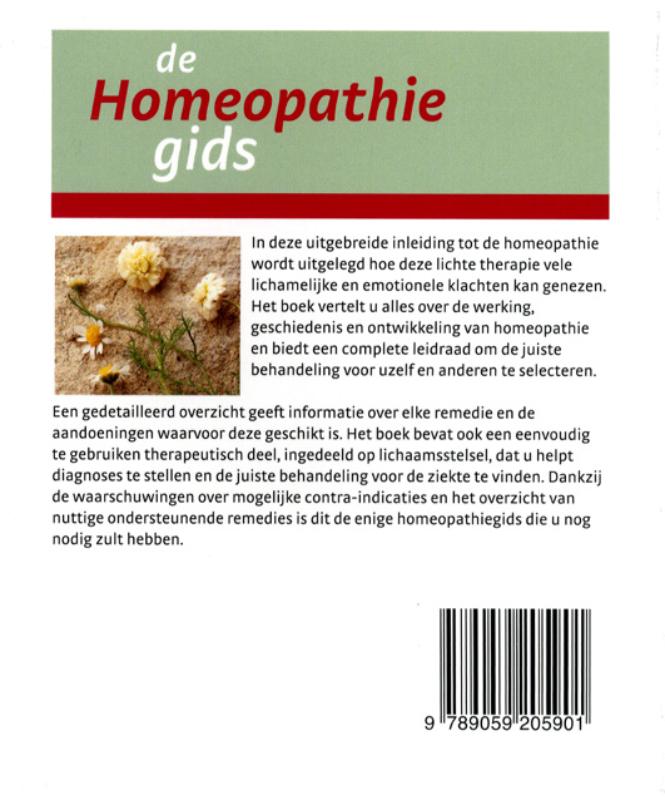 Achterkant van De homeopathiegids