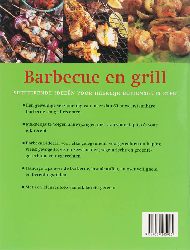 Achterkant van Barbecue en grill