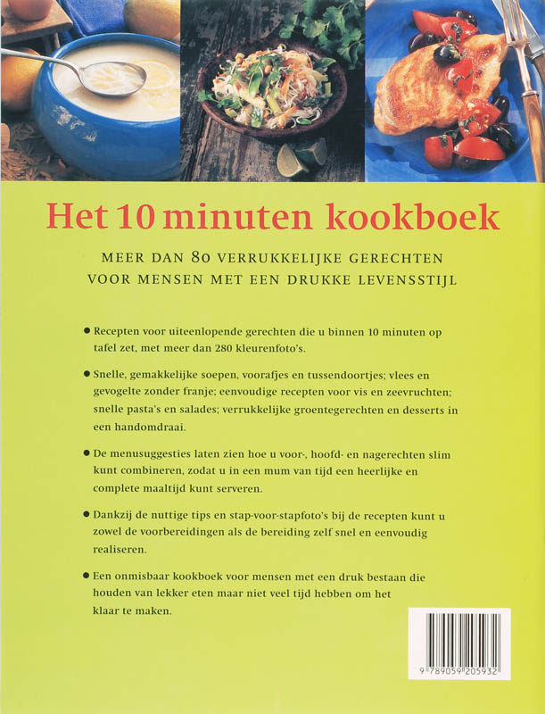 Achterkant van Het 10 minuten kookboek