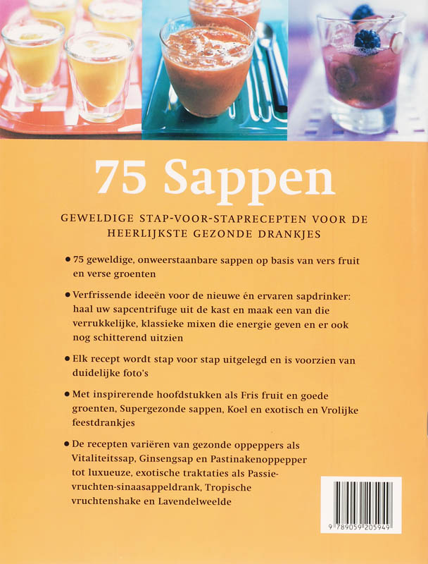 Achterkant van 75 Sappen