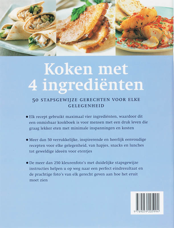 Achterkant van Koken met 4 ingredienten