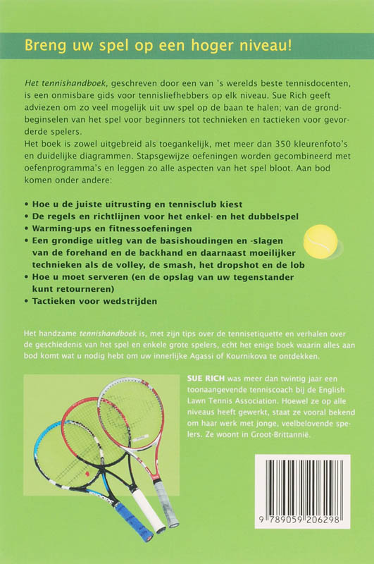 Achterkant van Het tennishandboek