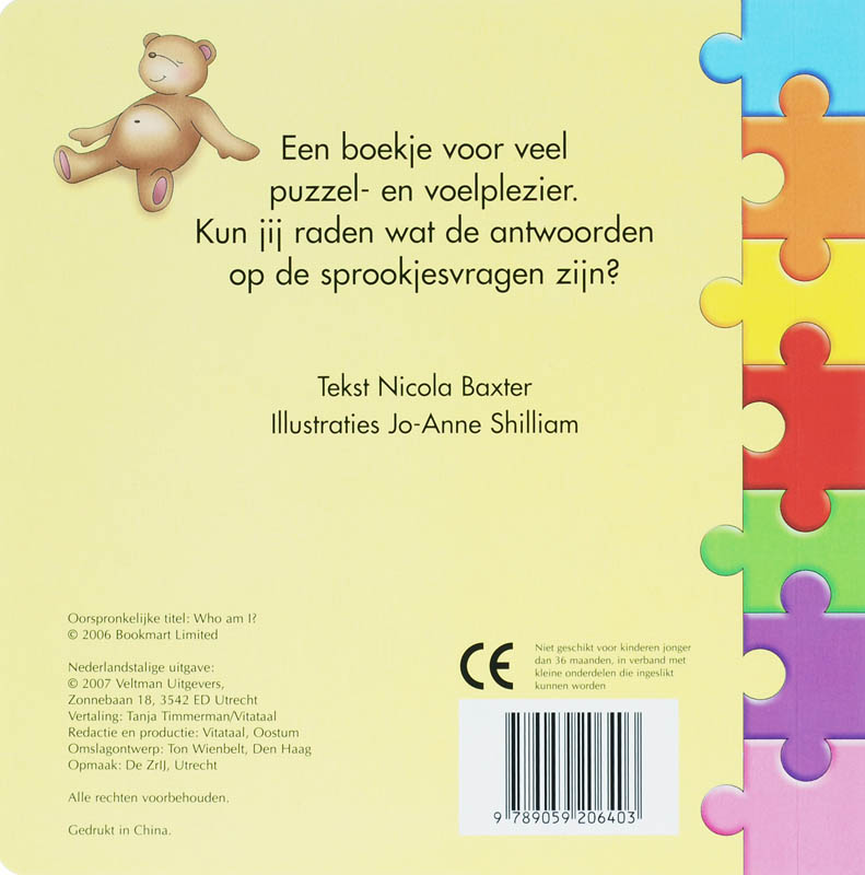 Achterkant van Wie ben ik?