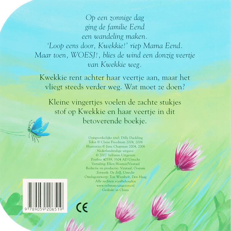 Achterkant van Kwekkie het jonge eendje