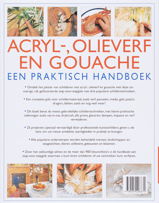 Achterkant van Acryl-, olie- en gouacheverf