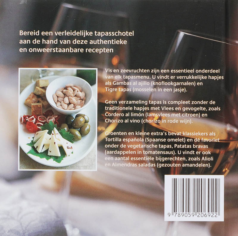 Achterkant van Het tapas boekje
