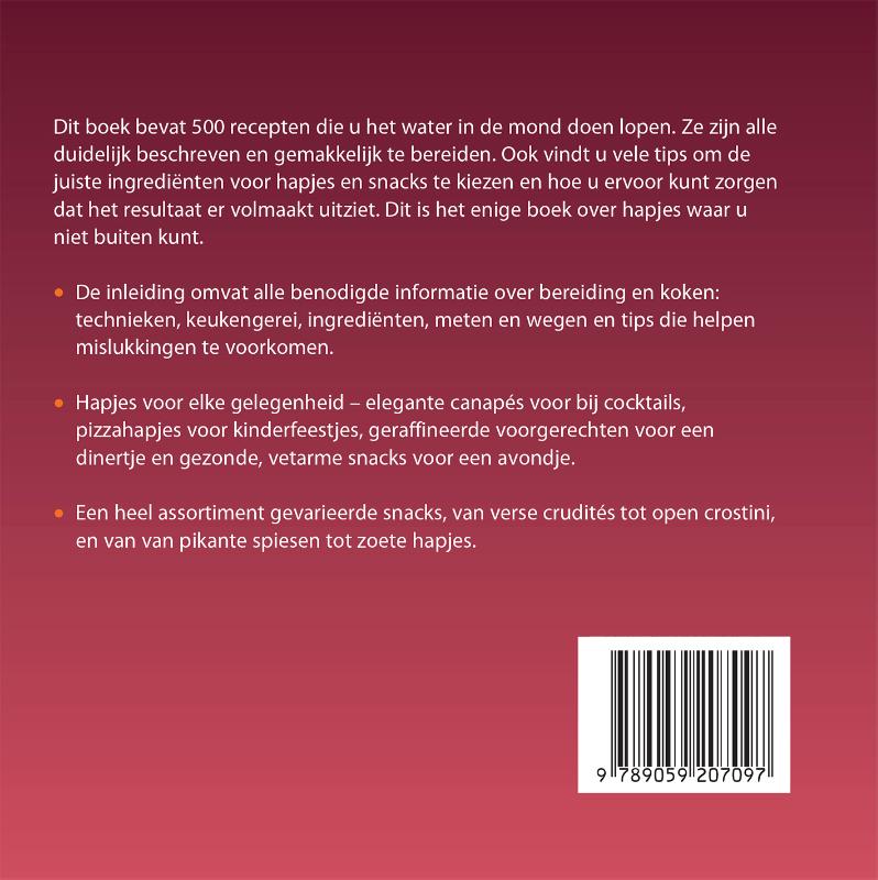 Achterkant van 500 hapjes