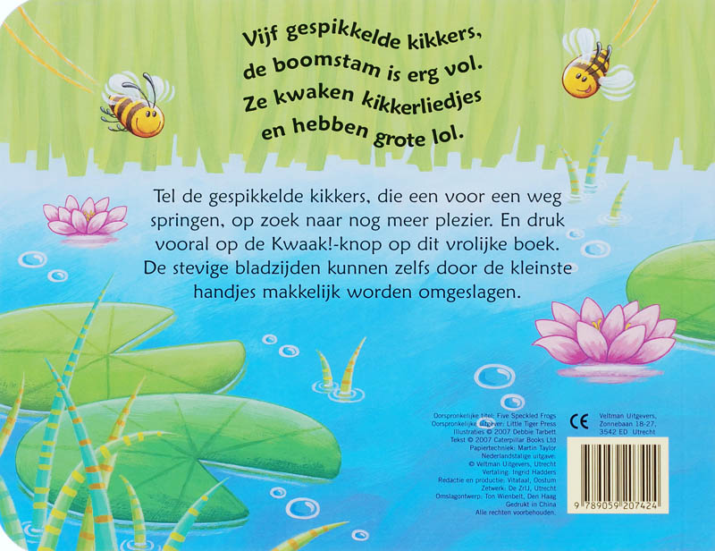 Achterkant van 5 gespikkelde kikkers