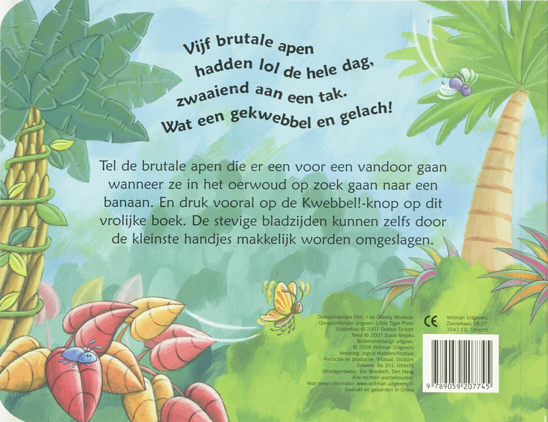 Achterkant van Vijf brutale apen