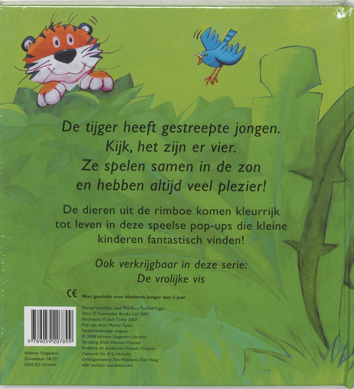 Achterkant van De blije tijger