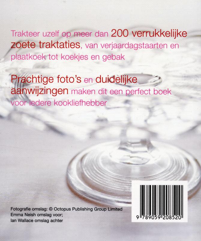 Achterkant van 200 recepten voor cakes & koekjes