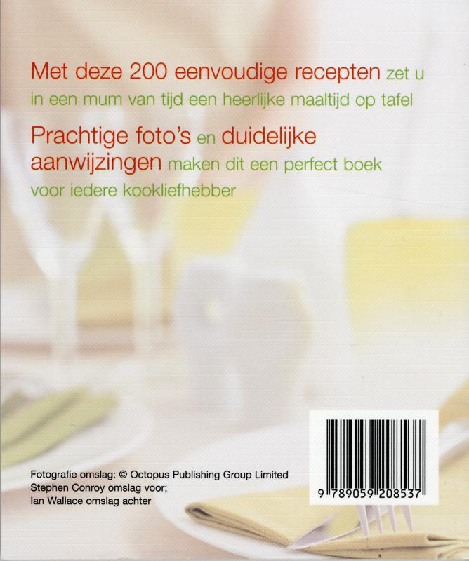 Achterkant van 200 eenvoudige recepten