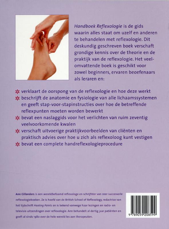 Achterkant van Handboek reflexologie