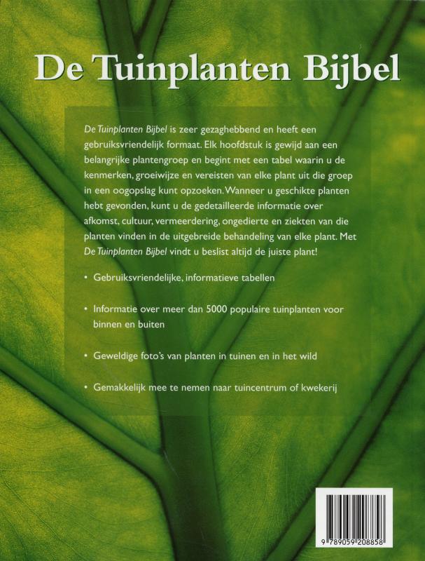 Achterkant van De Tuinplanten Bijbel
