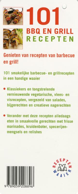 Achterkant van 101 BBQ en grillrecepten
