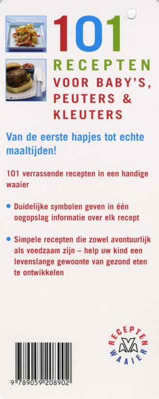 Achterkant van 101 recepten voor baby's, peuters en kleuters