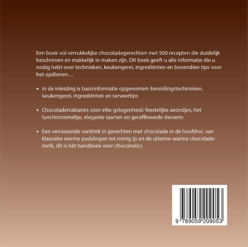 Achterkant van 500 chocoladegerechten