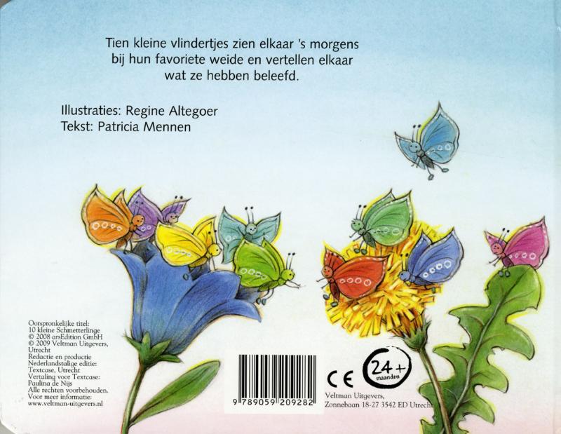 Achterkant van Tien kleine vlindertjes