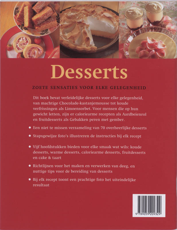 Achterkant van Desserts