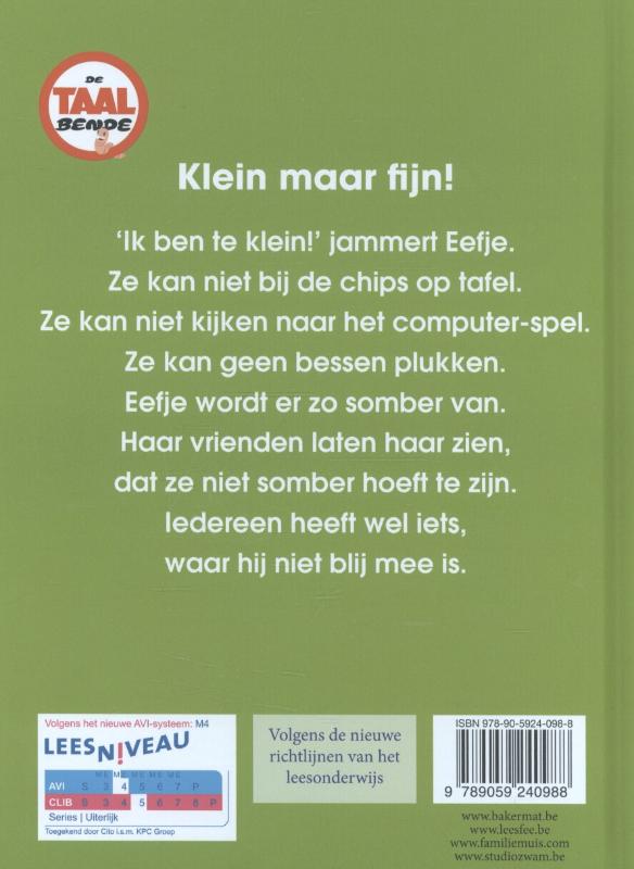 Achterkant van Klein maar fijn!