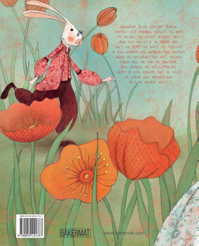 Achterkant van Alice in wonderland