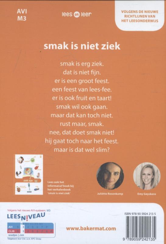 Achterkant van Smak is niet ziek