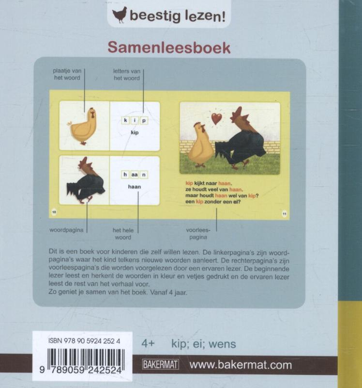 Achterkant van Kip wil een ei