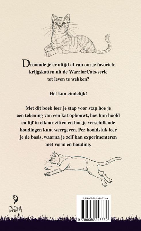 Achterkant van Warrior cats schetsboek