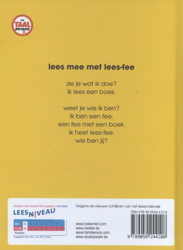 Achterkant van Lees mee met lees-fee