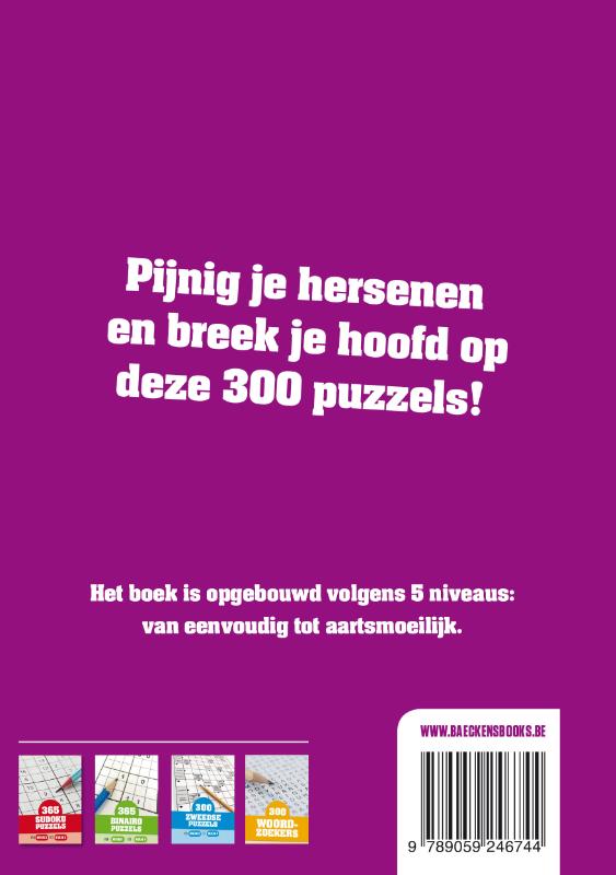 Achterkant van 300 train je brein puzzels