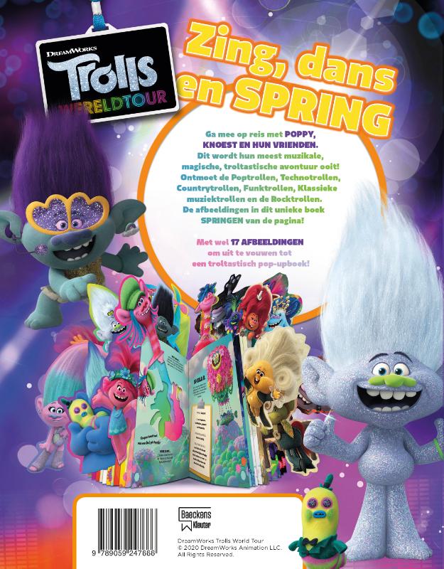 Achterkant van Trolls Wereldtour - Zing, dans en spring