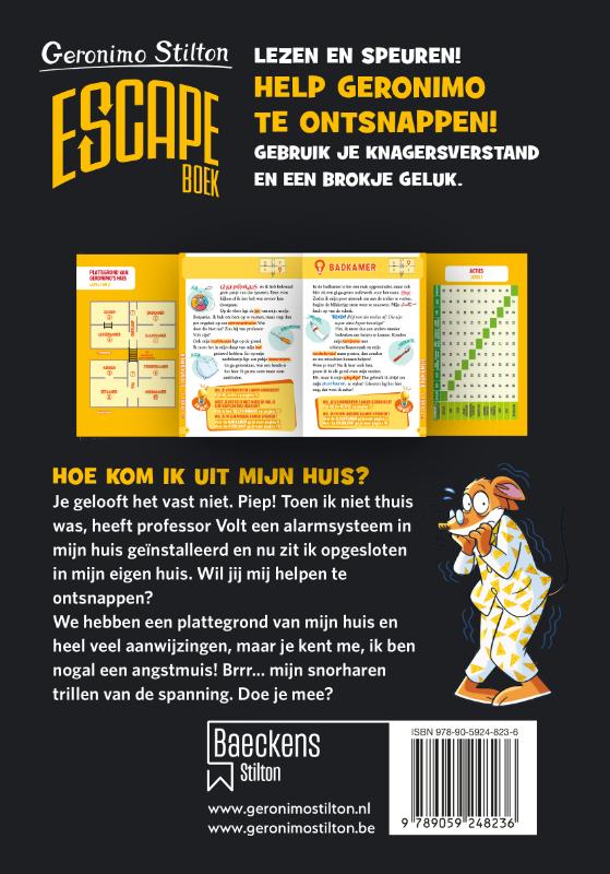 Achterkant van Help! Hoe kom ik uit mijn huis?