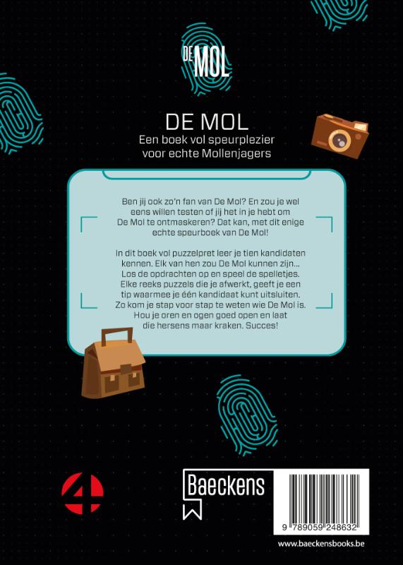 Achterkant van De Mol Vakantieboek