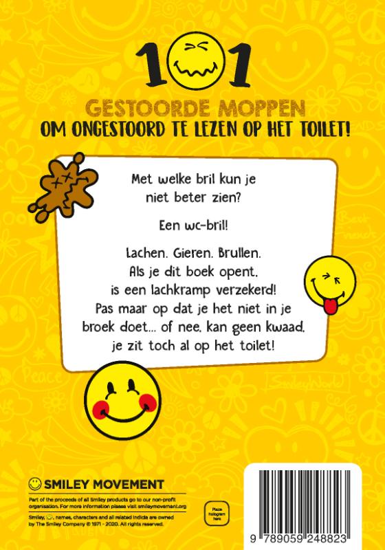 Achterkant van 101 Gestoorde moppen om ongestoord op het toilet te lezen