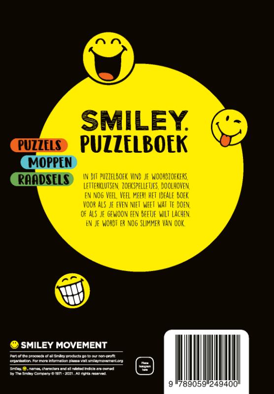 Achterkant van Smiley Puzzelboek