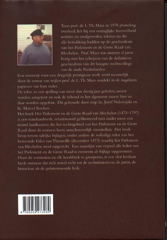 Achterkant van Pparlement en de grote raad van Mechelen 1473-1797