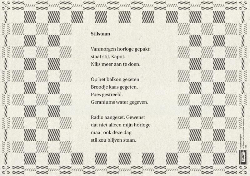 Achterkant van Poëzieplacemats Plint